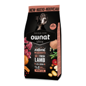 Натурална суха храна Ownat Ultra Medium Lamb and Rice с пряснo агнешко месо, за кучета предразположени към алергии и непоносимост към храната 